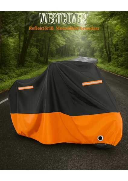 Arora Zr7 Uyumlu Motosiklet Brandası Turuncu Siyah Reflektörlü Motor Örtüsü