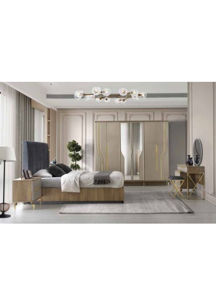 Aby Antrasit - Meşe - Gold Hazal Yatak Odası Takımı fiyatları