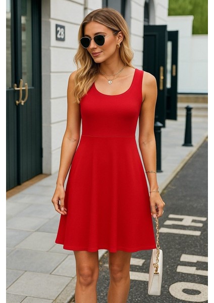 Kadın Askılı Yuvarlak Yaka Kısa Viskon Elbise fiyatları