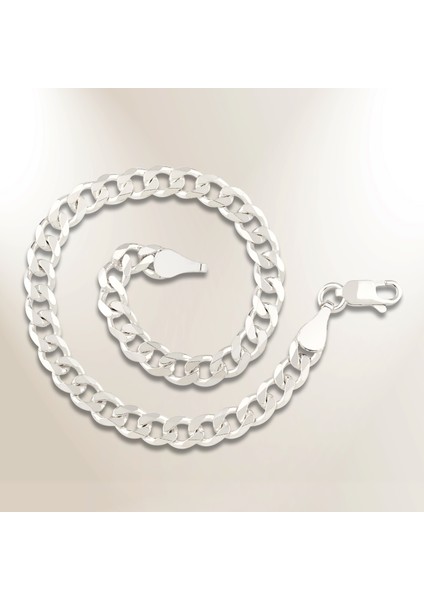 925 Ayar Gümüş 5mm Erkek Gurmet Zincir Bileklik Kararma Yapmaz fırsatları