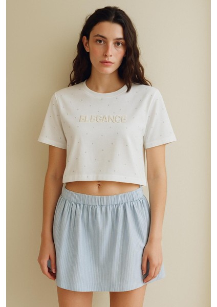 Kompak Ribana Taşlı T-Shirt