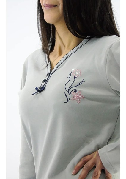 Yaka Düğmeli İnterlook Pijama Takımı modelleri