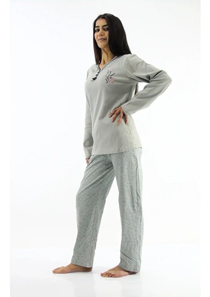 Yaka Düğmeli İnterlook Pijama Takımı fırsatları