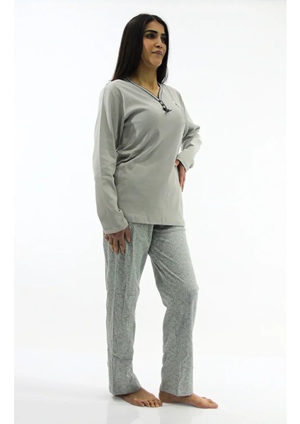 Yaka Düğmeli İnterlook Pijama Takımı indirimleri