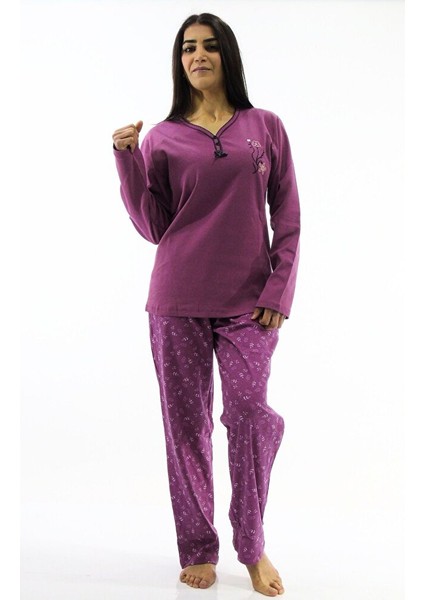 Yaka Düğmeli İnterlook Pijama Takımı