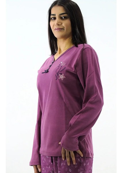 Yaka Düğmeli İnterlook Pijama Takımı modelleri