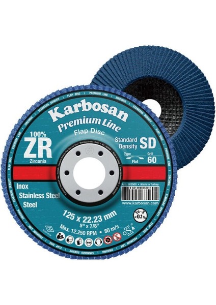 180MM Zr Flap Disk 60 Kum-5'li Paket