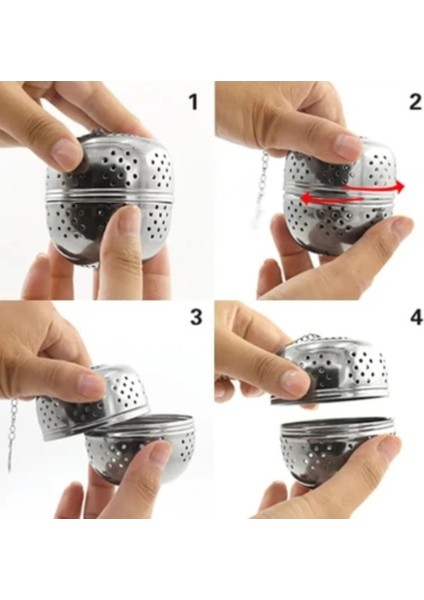 4.4x4.8 cm Paslanmaz Baharat ve Çay Filtresi – Pratik Süzgeç