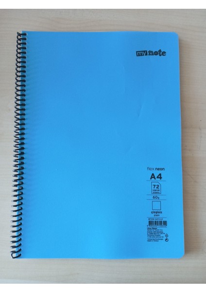 My Note A4 72 Yaprak Çizgisiz Spiralli Büyük Boy Defter – Okul ve Ofis Için Pratik