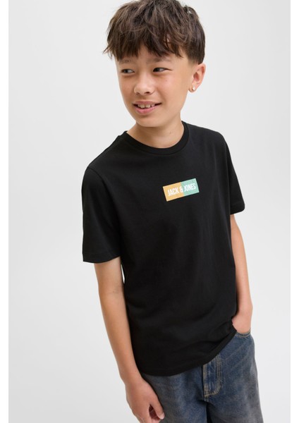 Jjpan Tee Ss Crew Neck Jn Siyah Erkek Çocuk Kısa Kol T-Shirt