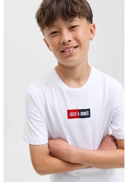 Jjpan Tee Ss Crew Neck Jn Beyaz Erkek Çocuk Kısa Kol T-Shirt