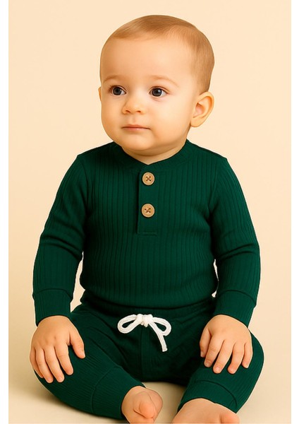 Unisex Basic Badili Alttan Çıtlı Fitilli Bebek Takım 3 Ay - 2 Yaş fırsatları