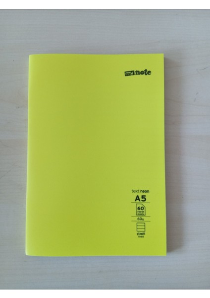 My Note Text Neon A5 60 Yaprak Çizgili Küçük Boy Defter – Ders ve Notlar Için