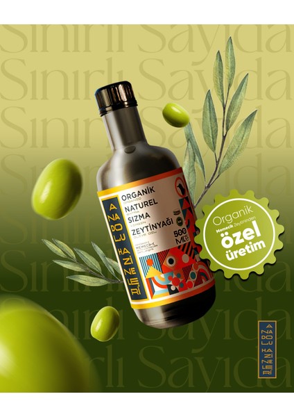 Organik Naturel Sızma Zeytinyağ - Coğrafi Işaretli - 6 Adet