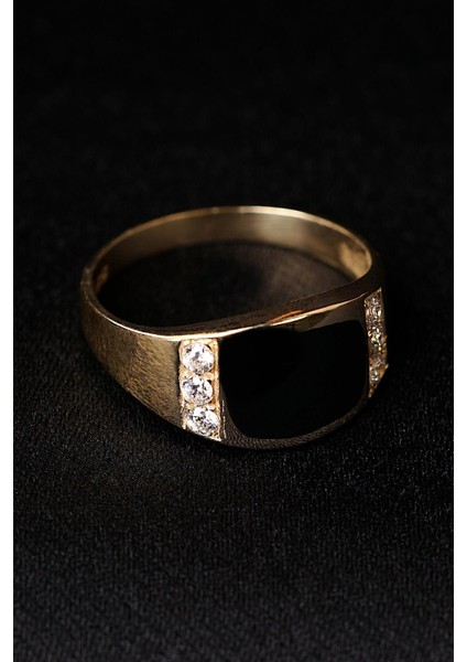 14 Ayar Altın Oniks Taşlı Erkek Yüzük indirimleri