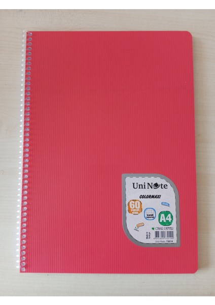Uni Note Colormaxi 60 Yaprak Büyük Boy Kareli Spiralli Defter – Ders ve Notlar Için