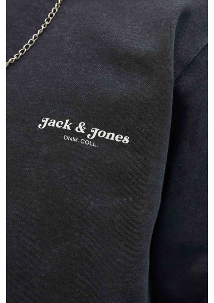 Jjedover Prınt Sweat Crew Siyah Erkek Sweatshirt indirimleri