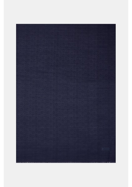 Pamuk Ipek Monogram Şal 41302-LACIVERT
