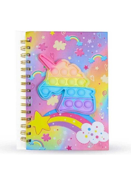 Unicornlu Popit Detaylı A5 Spiralli Not Defteri – Renkli ve Eğlenceli Tasarım modelleri