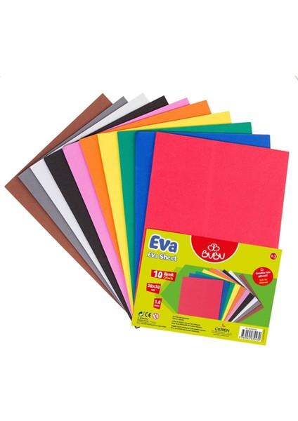 Bubu Eva 10 Renkli Set 20X30 cm – Yaratıcı Hobi ve El Işleri Için
