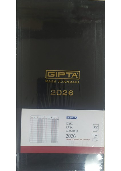 Gıpta 2026 Ticari Kasa Ajandası 17X33 118-TCK
