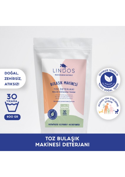 Doğal Bulaşık Makinesi Toz Deterjanı 600 gr 30 Yıkama