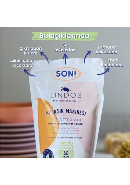 Doğal Bulaşık Makinesi Toz Deterjanı 600 gr 30 Yıkama fırsatları