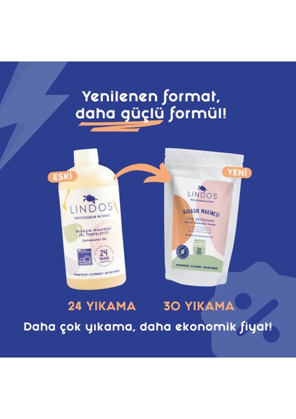 Doğal Bulaşık Makinesi Toz Deterjanı 600 gr 30 Yıkama indirimleri