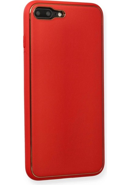 Newface iPhone 7 Plus Kılıf Coco Deri Silikon Kapak - Kırmızı fiyatları