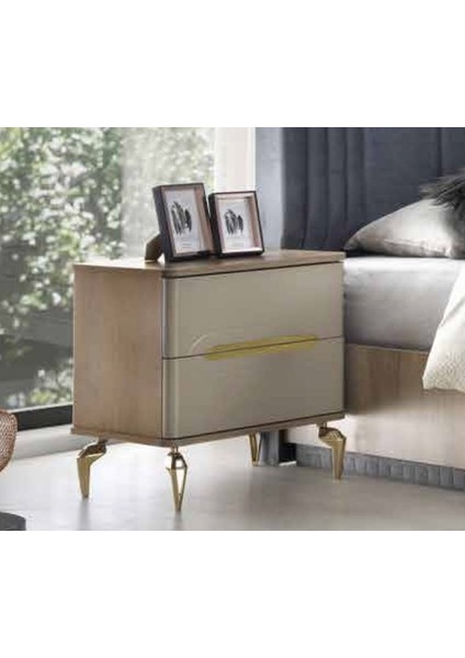 Aby Antrasit - Meşe - Gold Hazal Komidin