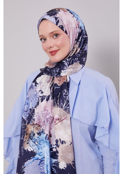 Lacivert Batik Desen Twill Şal modelleri