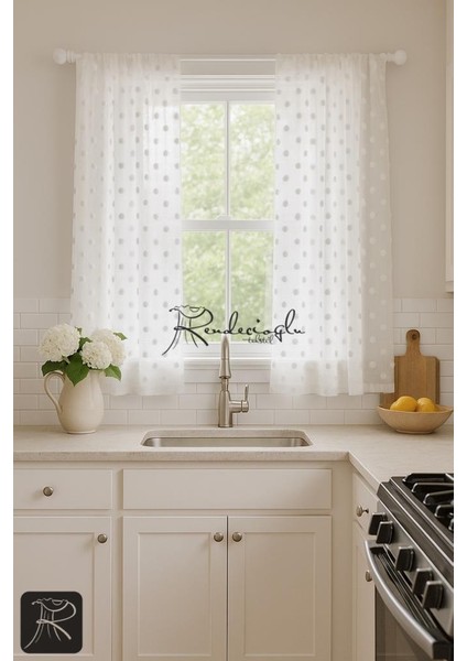 Keten Tül Perde Puantiye Foldet Noktalı Serpme modelleri