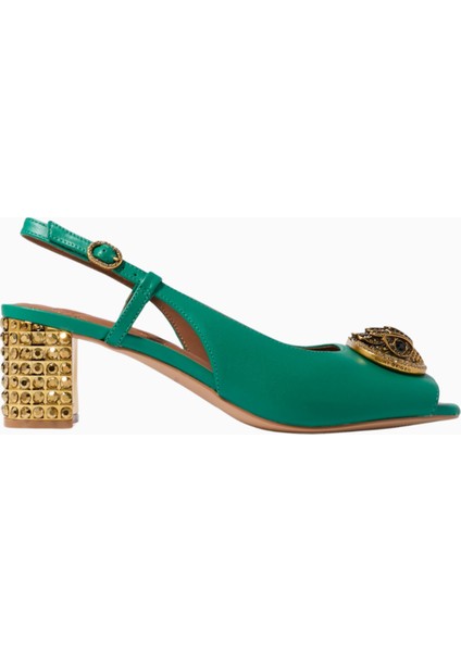 Chelsea Block Slingback 60 Heel Yeşil Topuklu
