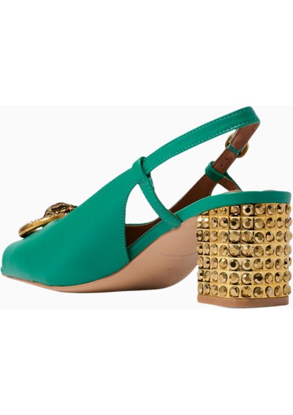 Chelsea Block Slingback 60 Heel Yeşil Topuklu indirimleri