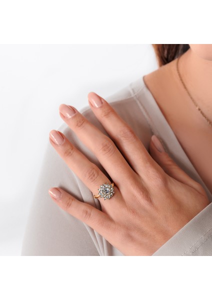 Klasik Işıltı Kadın 3'lü Takı Seti Küpe Kolye Yüzük Takım Bakır El Yapımı Kristal Taşlı Kararma Yapmaz Kutulu fırsatları