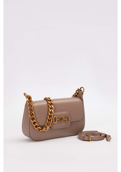 Haki Geniş Zincir Aksesuarlı Omuz Çantası fiyatları