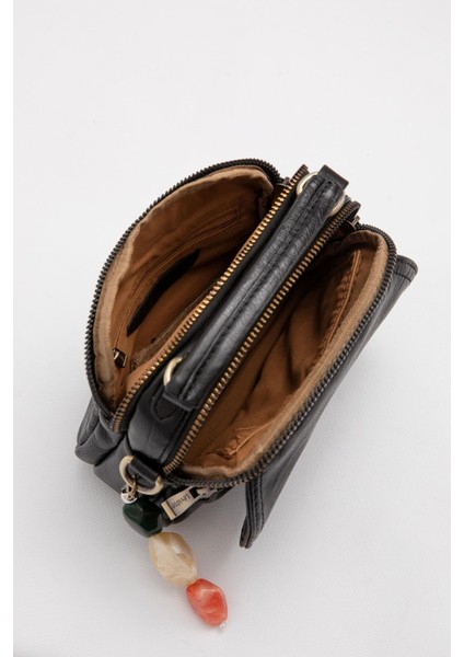 Siyah Aksesuar Taş Detaylı Omuz Çantası modelleri