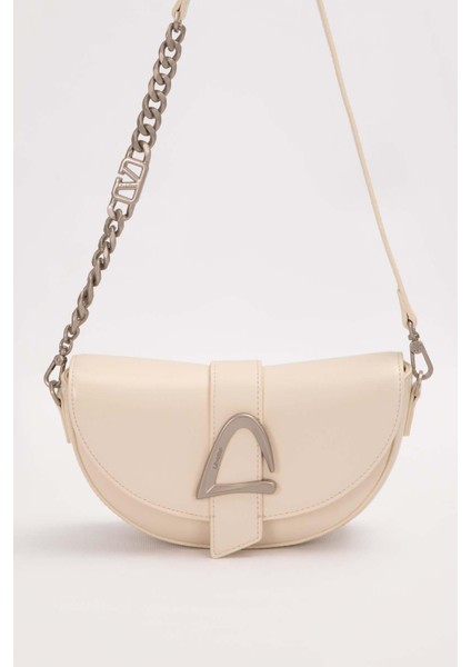 A.sarı Logo Zincir Detaylı Omuz Çantası