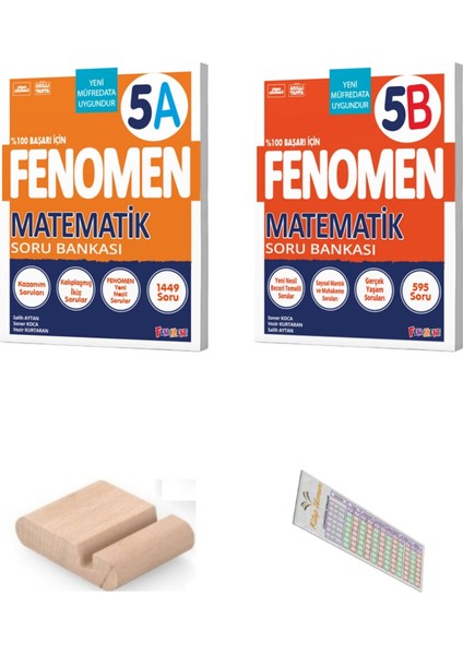 5.sınıf 5A Matematik ve 5B Matematik Soru Bankası 2025-2026 +Telefon Tutucu +Çözüm Ayracı