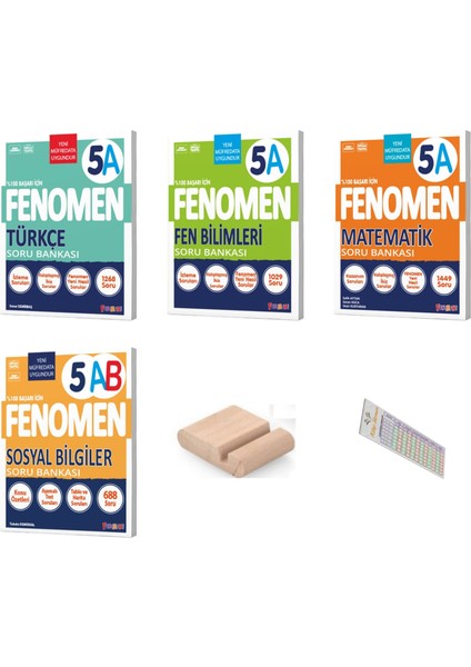 5.sınıf 5A Mat Türkçe Fen Sosyal Soru Bankası 2025-2026 +Telefon Tutucu +Çözüm Ayracı