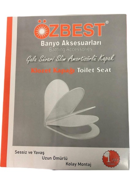 Gala Slim Süvari Yavaş Kapanan Klozet Kapağı Amortisörlü Kapak Hijyenik Kapak Üstten Montajlı D Form