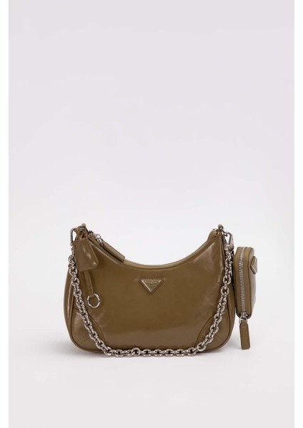 Yeşil Mini Cüzdan Detaylı Omuz Çantası