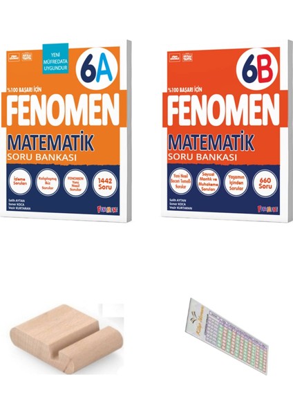 6.sınıf 6A Matematik ve 6B Matematik Soru Bankası Yeni Müfredat +Telefon Tutucu +Çözüm Ayracı