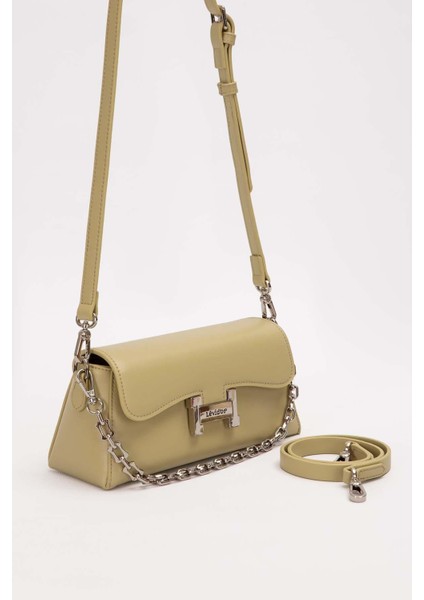 Yeşil Logo Tokalı Omuz Çantası fiyatları