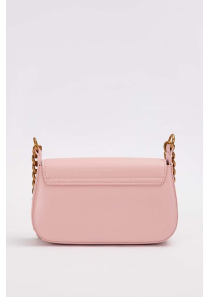 Pembe Geniş Zincir Aksesuarlı Omuz Çantası fırsatları