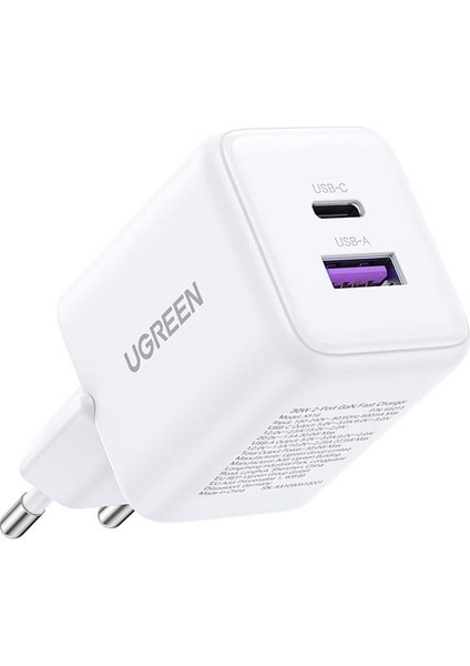 30W Gan Hızlı Şarj Cihazı 2 Portlu, 1xusb-A, 1xusb-C, - Beyaz modelleri