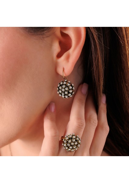 Gürs Kadın 3'lü Takı Seti Küpe Kolye Yüzük Takım Bakır El Yapımı Kristal Taşlı Kararma Yapmaz Kutulu fiyatları