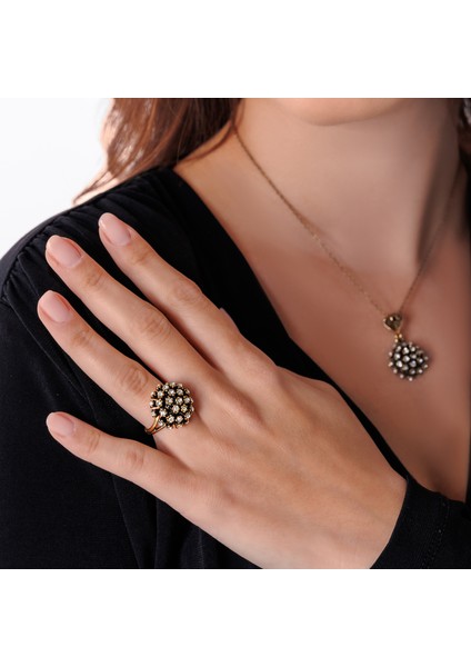 Gürs Kadın 3'lü Takı Seti Küpe Kolye Yüzük Takım Bakır El Yapımı Kristal Taşlı Kararma Yapmaz Kutulu fırsatları