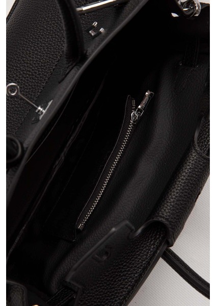 Siyah Mini Kilit Detaylı El Çantası modelleri