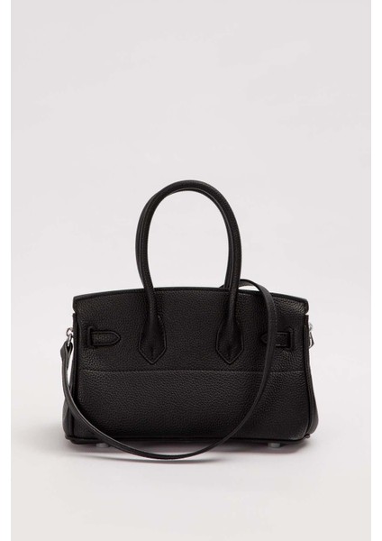 Siyah Mini Kilit Detaylı El Çantası fırsatları
